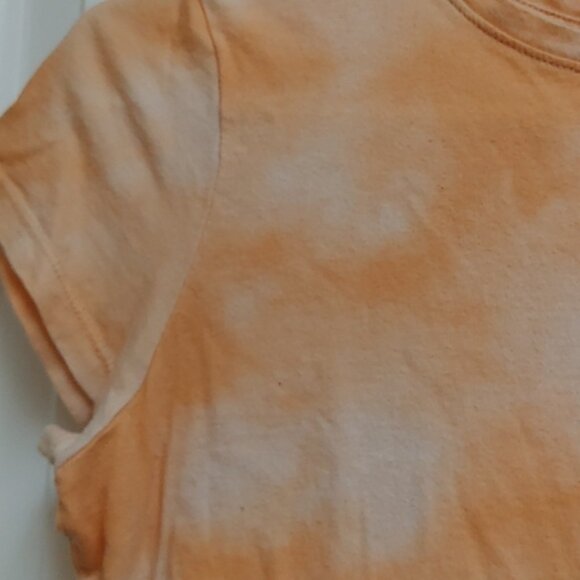 OLD Navy softest tee, orange white tie dye pattern XL 14-16 - Picture 2 of 5